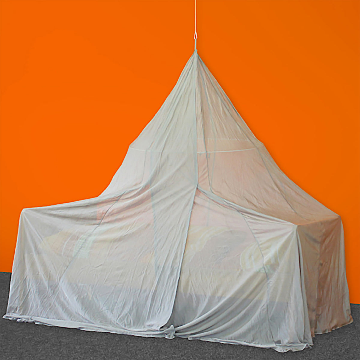 Rental Product - SILVER-TULLE Shielding Canopy for Single Bed (pyramid shape) (per week)