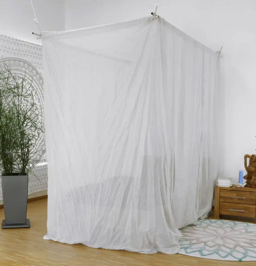 SILVER-COTTON Shielding Canopy for Single Bed (Box shape)
