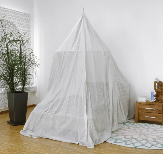 SILVER-COTTON Shielding Canopy for Single Bed (pyramid shape)