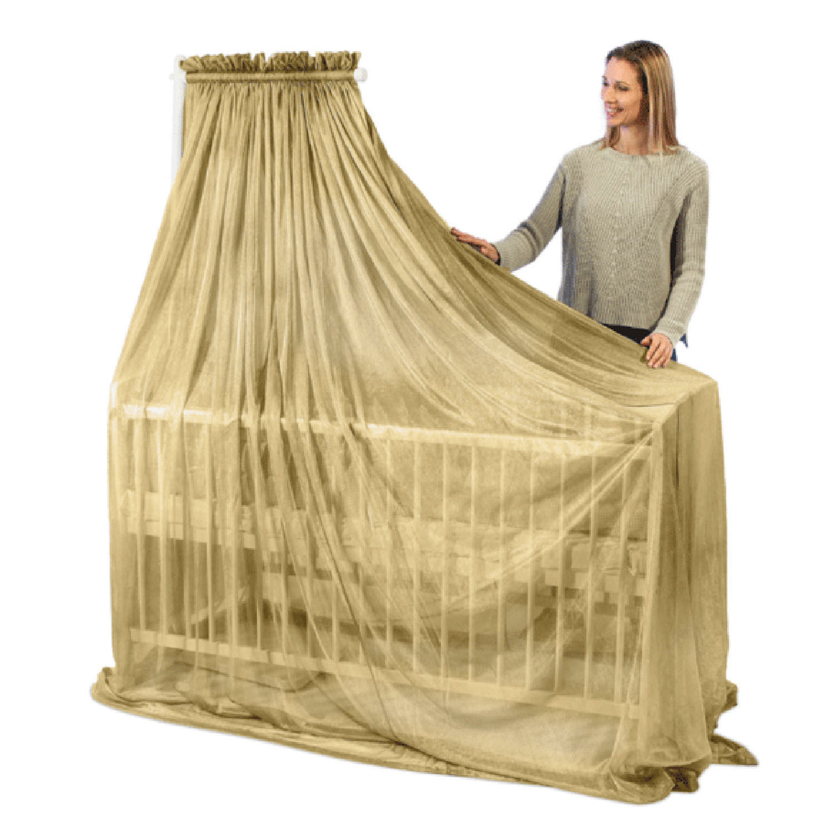 GOLDKIND PRO® Shielding Canopy for Baby Bed (natural beechwood stand)