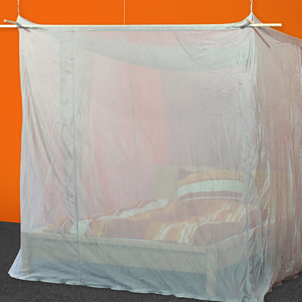 SILVER-TULLE Shielding Canopy for Double Bed (box shape)