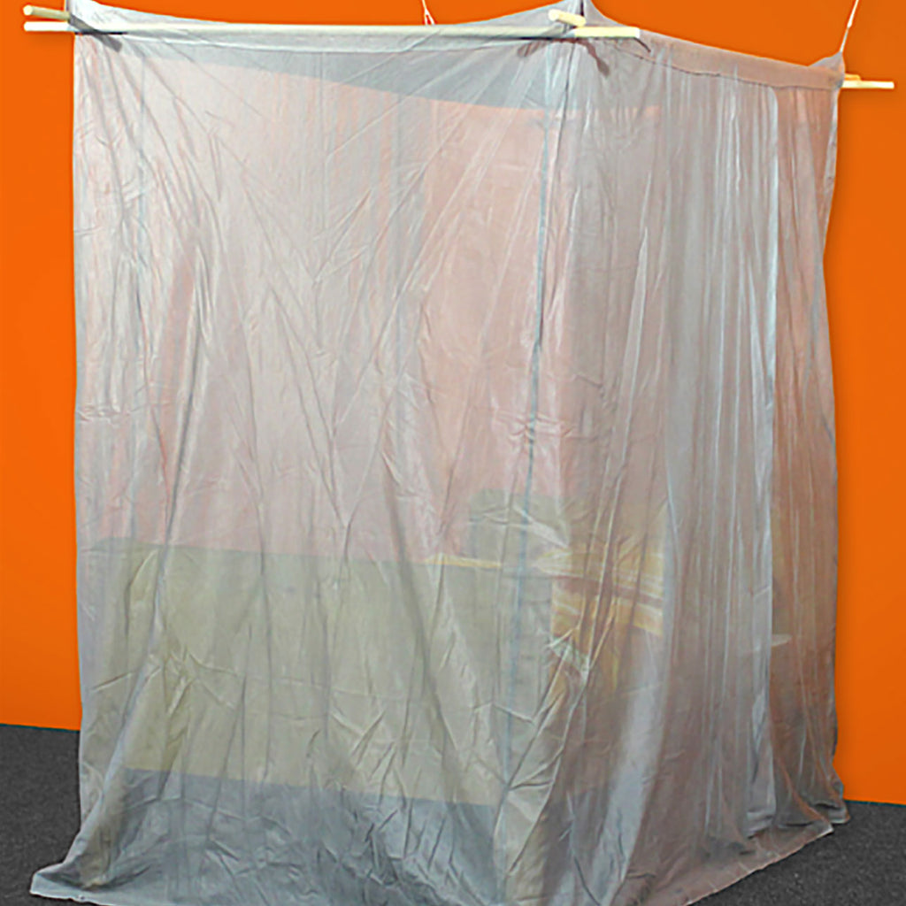 SILVER-TULLE Shielding Canopy for Single Bed (box shape)